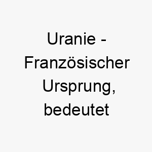 uranie franzoesischer ursprung bedeutet himmel 9672