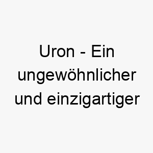 uron ein ungewoehnlicher und einzigartiger name der gut zu einem hund mit auffallendem aussehen passt 26893