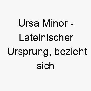 ursa minor lateinischer ursprung bezieht sich auf das sternbild kleiner baer 9667