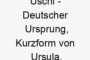 uschi deutscher ursprung kurzform von ursula bedeutet kleiner baer 9637