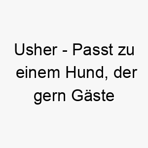 usher passt zu einem hund der gern gaeste begruesst oder seine familie durch das haus fuehrt 26851