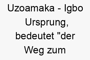 uzoamaka igbo ursprung bedeutet der weg zum glueck 9721