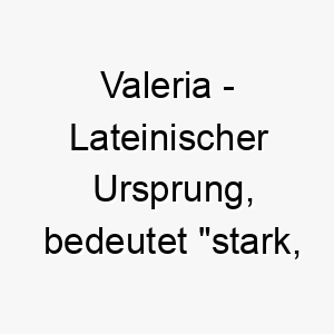 valeria lateinischer ursprung bedeutet stark gesund 10011