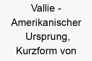 vallie amerikanischer ursprung kurzform von valerie bedeutet stark gesund 10151 1