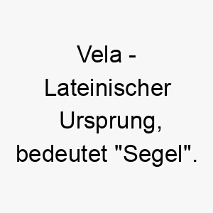 vela lateinischer ursprung bedeutet segel 10049 1