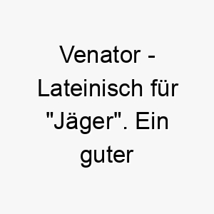 venator lateinisch fuer jaeger ein guter name fuer einen hund mit starkem jagdinstinkt 27195