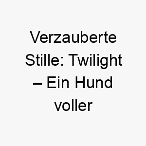 verzauberte stille twilight ein hund voller sanfter magie 26249