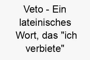 veto ein lateinisches wort das ich verbiete bedeutet ein guter name fuer einen starken dominanten hund 27116