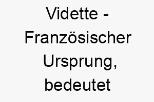 vidette franzoesischer ursprung bedeutet spaeherin wache 10116 1