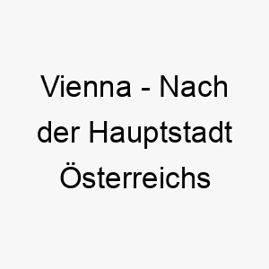 vienna nach der hauptstadt oesterreichs benannt ein ausgezeichneter name fuer einen eleganten hochgeborenen hund 27111