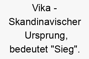 vika skandinavischer ursprung bedeutet sieg 10061