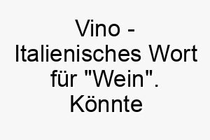 vino italienisches wort fuer wein koennte einen suessen und ansprechenden hund repraesentieren 27109