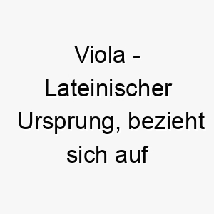 viola lateinischer ursprung bezieht sich auf die pflanzenart veilchen 10013