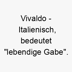 vivaldo italienisch bedeutet lebendige gabe ein toller name fuer einen lebhaften lebensbejahenden hund 27237