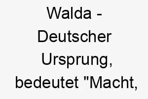 walda deutscher ursprung bedeutet macht herrschaft 11517