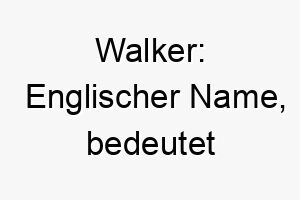 walker englischer name bedeutet spaziergaenger oder wanderer 27387