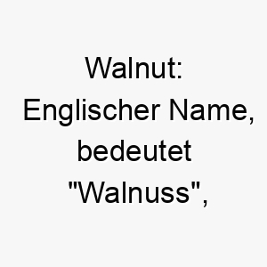 walnut englischer name bedeutet walnuss koennte auf einen kleinen harten hund hinweisen 27620