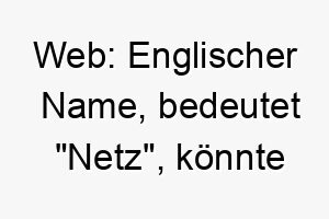 web englischer name bedeutet netz koennte auf einen hund hinweisen der menschen oder andere tiere zusammenbringt 27616