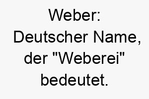 weber deutscher name der weberei bedeutet 27399