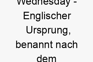 wednesday englischer ursprung benannt nach dem wochentag bedeutung als hundename 11596