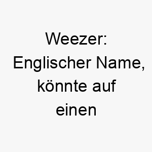 weezer englischer name koennte auf einen kleinen hund hinweisen oder auf einen der gerne spielt und herumtollt 27444