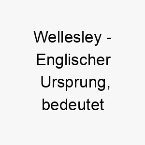 wellesley englischer ursprung bedeutet westliche wiese 2 11563