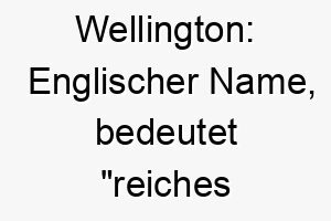 wellington englischer name bedeutet reiches anwesen koennte auf einen sehr edlen hund hinweisen 27451