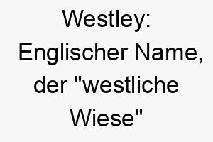 westley englischer name der westliche wiese bedeutet 27415