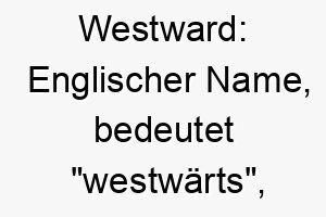 westward englischer name bedeutet westwaerts koennte auf einen reiselustigen hund hinweisen 27625