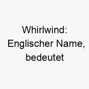 whirlwind englischer name bedeutet wirbelwind passend fuer einen hund mit viel energie und aktivitaet 27424