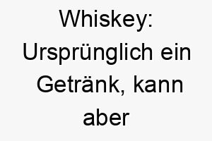 whiskey urspruenglich ein getraenk kann aber auch als name fuer einen starken und robusten hund verwendet werden 27386