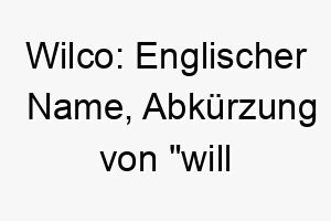 wilco englischer name abkuerzung von will comply was wird befolgen bedeutet 27437