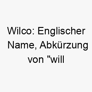 wilco englischer name abkuerzung von will comply was wird befolgen bedeutet 27437