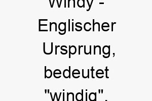 windy englischer ursprung bedeutet windig 2 11519