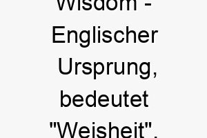 wisdom englischer ursprung bedeutet weisheit 11483