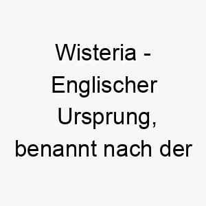 wisteria englischer ursprung benannt nach der bluehenden pflanze wisteria 11521