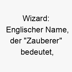 wizard englischer name der zauberer bedeutet passend fuer einen sehr klugen hund 27414