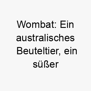 wombat ein australisches beuteltier ein suesser name fuer einen robusten kleinen hund 27408