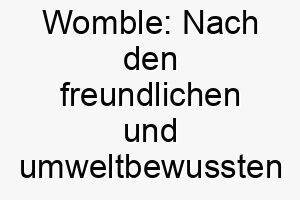 womble nach den freundlichen und umweltbewussten figuren aus einer britischen kinderserie benannt 27416