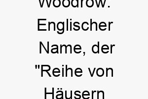 woodrow englischer name der reihe von haeusern durch einen wald bedeutet 27396