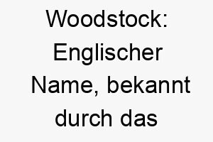 woodstock englischer name bekannt durch das gleichnamige musikfestival koennte zu einem entspannten friedseligen hund passen 27611