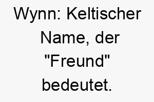 wynn keltischer name der freund bedeutet 27393