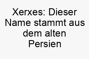 xerxes dieser name stammt aus dem alten persien und wurde fuer koenige verwendet es koennte einen sehr stolzen und koeniglichen hund symbolisieren 27686