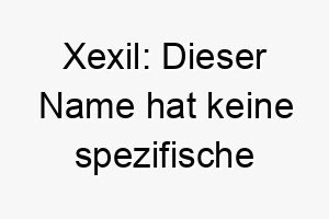 xexil dieser name hat keine spezifische bedeutung koennte aber fuer einen einzigartigen und besonderen hund verwendet werden 27705