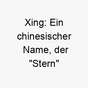 xing ein chinesischer name der stern bedeutet dies koennte einen besonders auffaelligen oder bemerkenswerten hund bezeichnen 27689