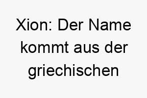 xion der name kommt aus der griechischen mythologie und kann derjenige der hervorhebt bedeuten dies koennte einen besonders hervorstechenden oder bemerkenswerten hund bezeichnen 27687