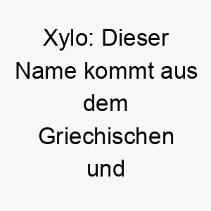 xylo dieser name kommt aus dem griechischen und bedeutet holz es koennte fuer einen hund passen der gerne mit holzspielzeug spielt 27702