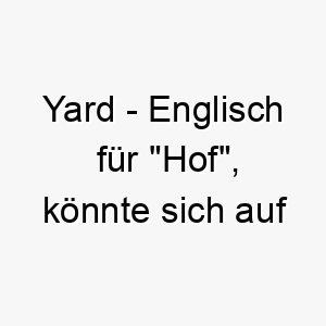 yard englisch fuer hof koennte sich auf einen hund beziehen der gerne im freien ist 27813