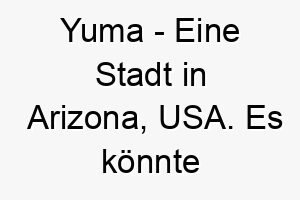 yuma eine stadt in arizona usa es koennte auch eine referenz zu den yuma indianern sein 27797