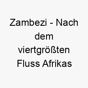 zambezi nach dem viertgroessten fluss afrikas benannt ein majestaetischer name fuer einen grossen hund 28055